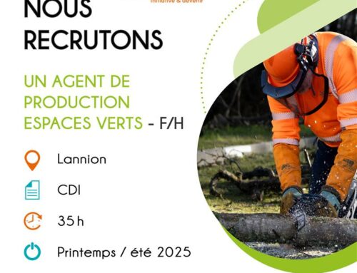 Nous recrutons un agent de production Espaces Verts F/H